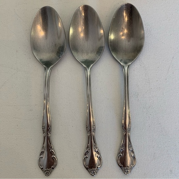 Estia Cascade Other - 3 Estia CASCADE Stainless Glossy Korea Serving Spoons 7.5" Silverware Flatware